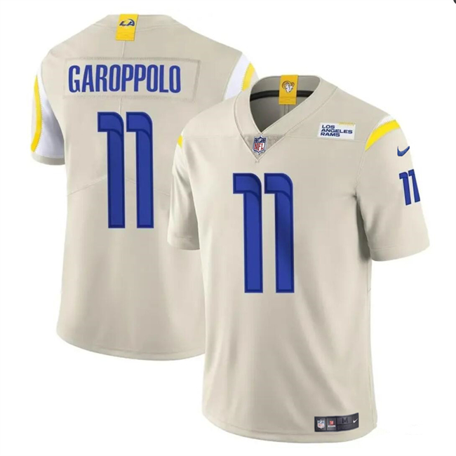 Men's Los Angeles Rams #11 Jimmy Garoppolo Bone Vapor Untouchable Football Stitched Jersey
